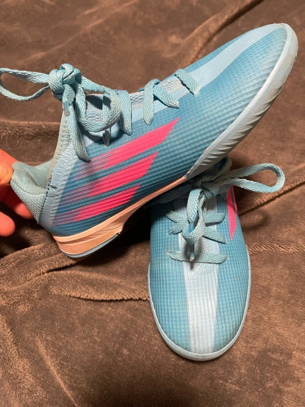 Adidas X Speedflow.3 In J Jr GW7493 shoes blue Pink  size 1 GIrls